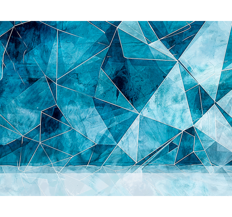 Fractured blue texture wall mural - TenStickers
