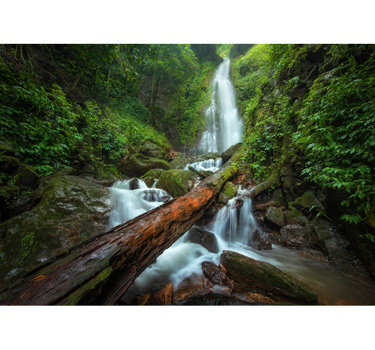 Waterfall wall mural serene waterfall cascade - TenStickers