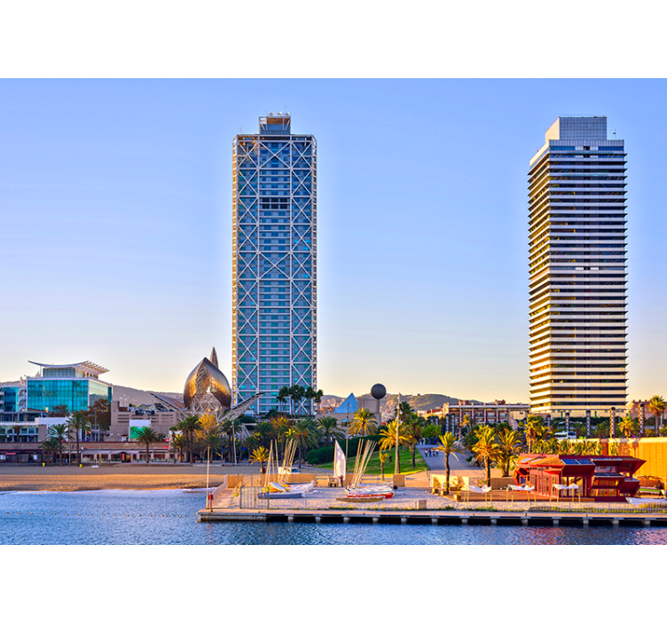 Coastal View barcelona wall mural - TenStickers