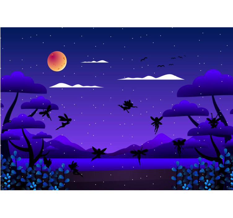 Enchanted Night Sky kids wall mural - TenStickers