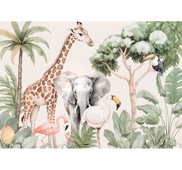 Savannah landscape animal wall mural - TenStickers