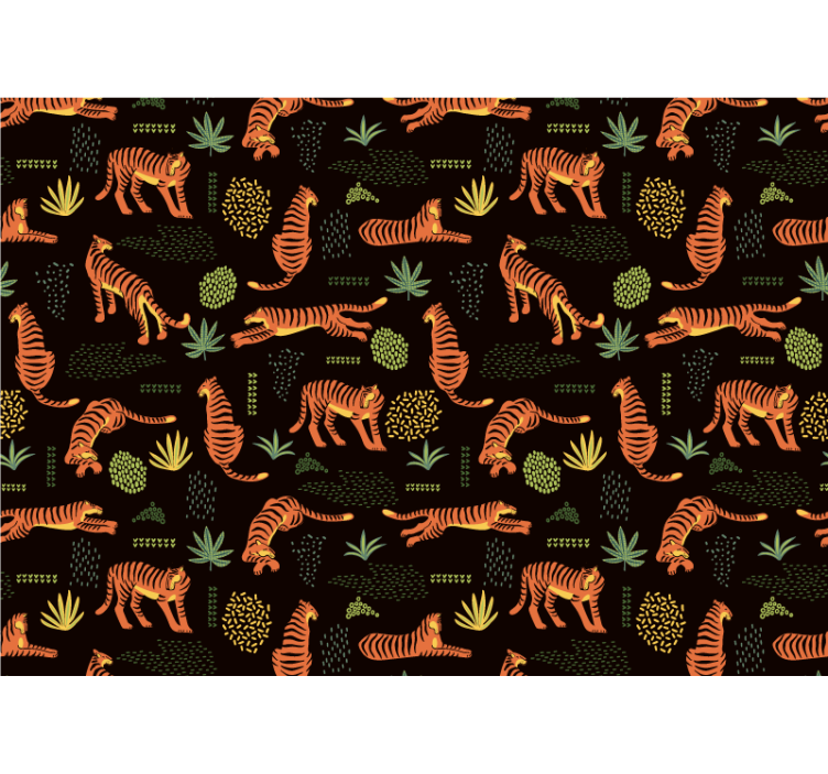 Tiger Pattern animal wall mural - TenStickers