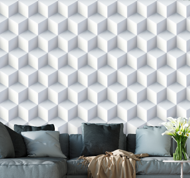 3d wall mural cube pattern design - TenStickers