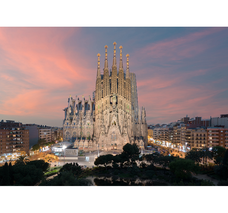 Sagrada Familia Barcelona City wall mural - TenStickers