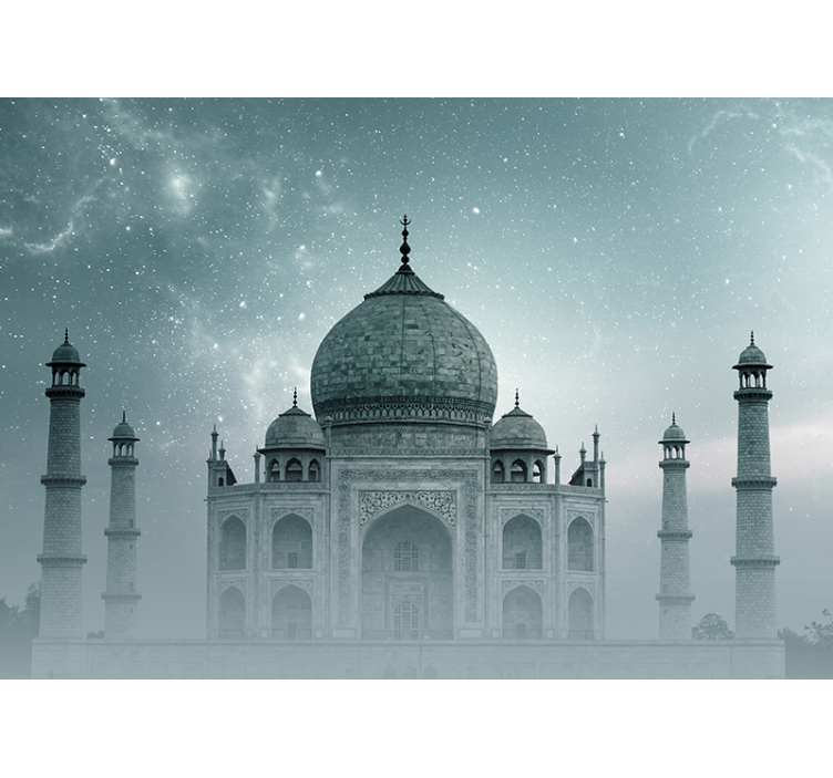 Taj Mahal Nightscape city wall mural - TenStickers