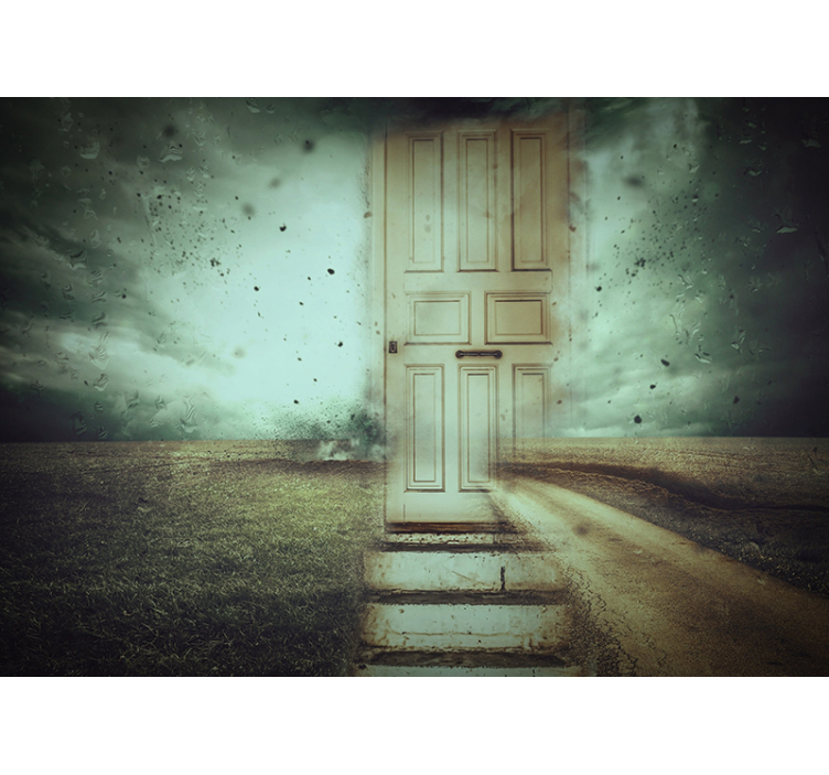 Fantasy wall mural mysterious open door - TenStickers