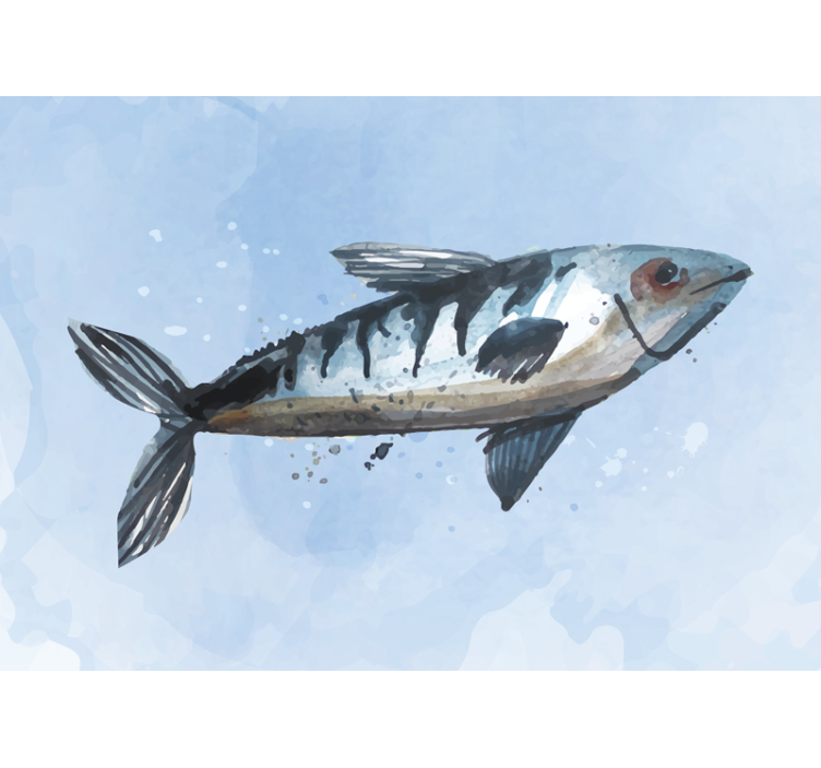 Master bedroom mural majestic fish illustration - TenStickers