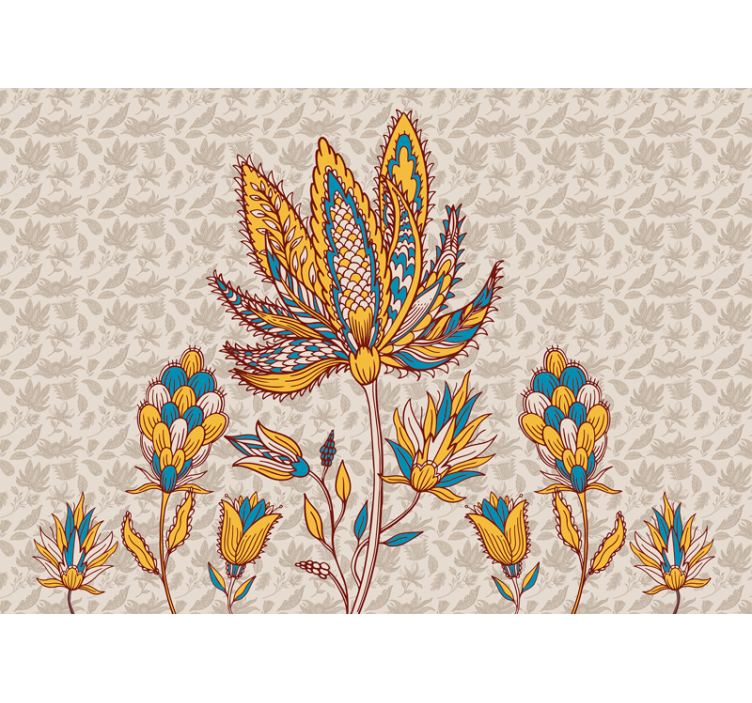 Flower wall mural vibrant floral design - TenStickers