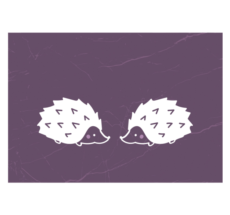 Animal wall mural cute hedgehog couple - TenStickers