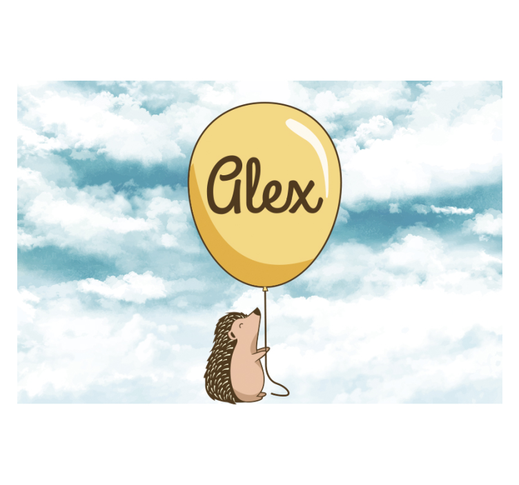 Love wall mural hedgehog balloon delight - TenStickers