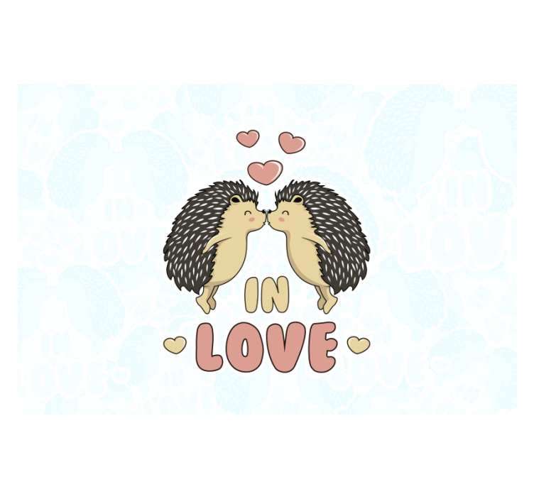 Kids wall mural hedgehog love display - TenStickers