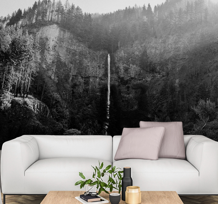 Waterfall wall mural cascading waterfall serenity - TenStickers