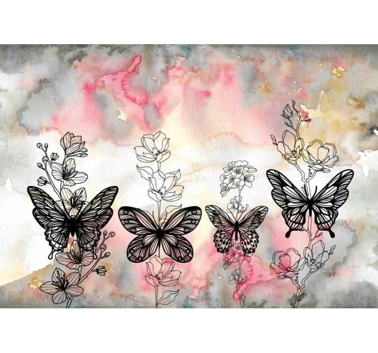 art butterfly animal wall mural - TenStickers
