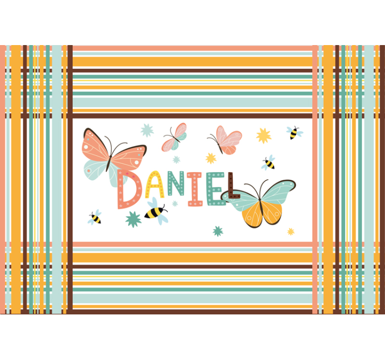 Personalized Name Butterfly kids wall mural - TenStickers