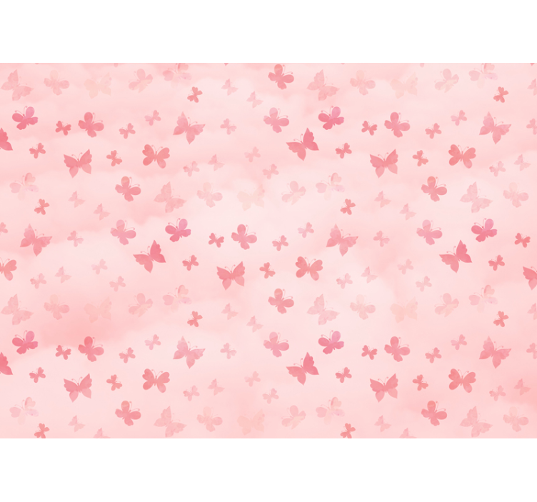 Flower wall mural butterfly pink blossoms - TenStickers