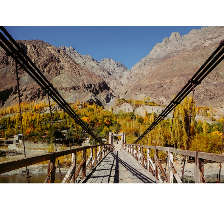 Jungle Bridge Forest Wall Mural - TenStickers