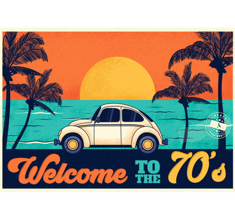 Classic Car Escape vehicle wall mural - TenStickers