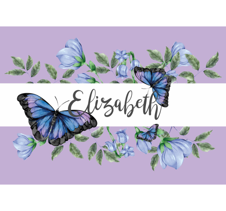 Personalised butterfly modern wall mural - TenStickers