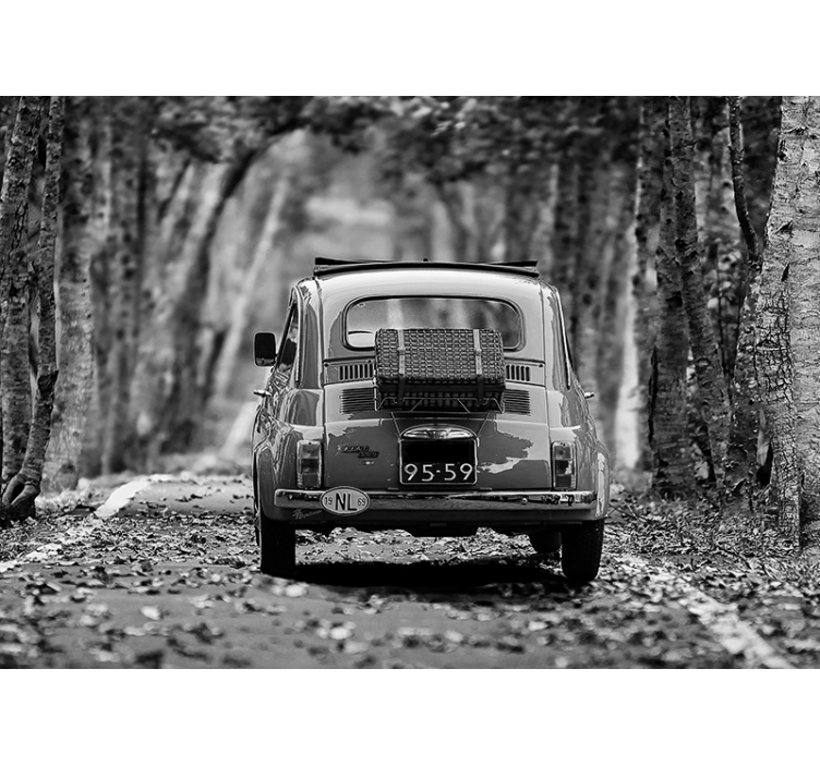 Classic Car Journey vehicle wall mural - TenStickers