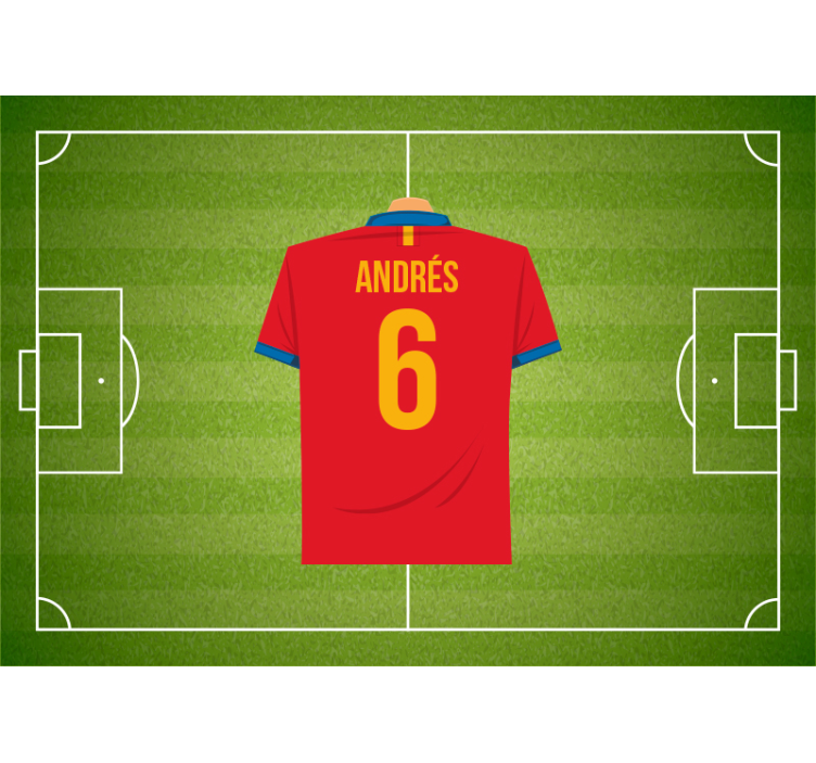 Custom wall mural personalized soccer jersey - TenStickers