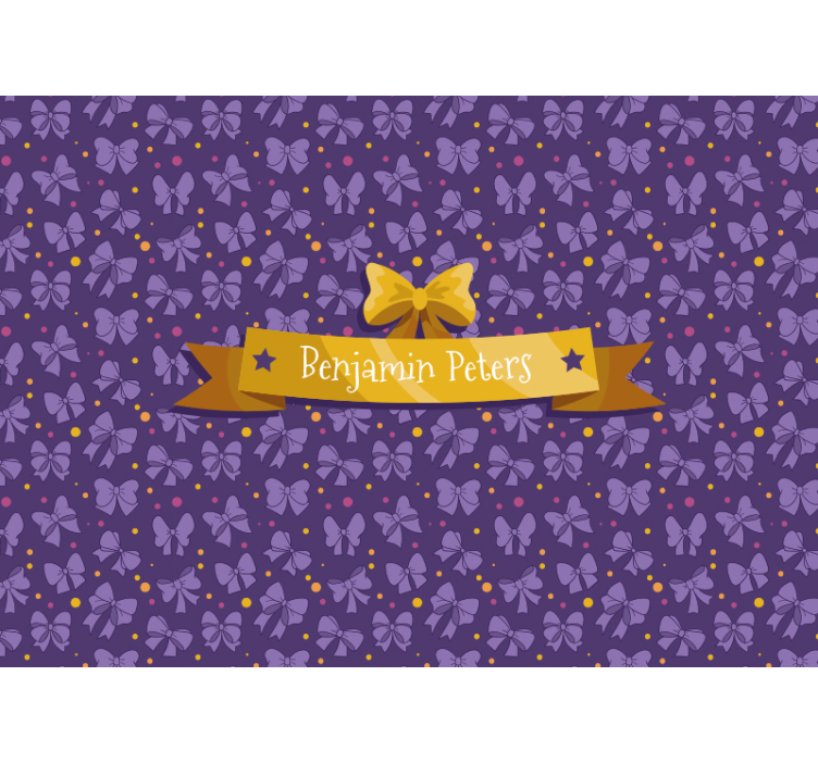 Purple Bows Pattern kids wall mural - TenStickers