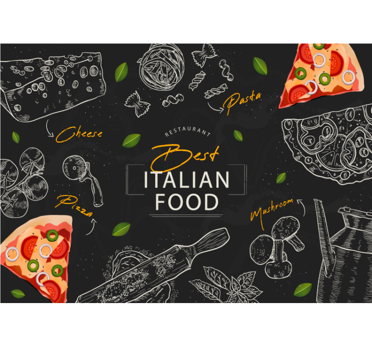 Music wall mural italian culinary delights - TenStickers