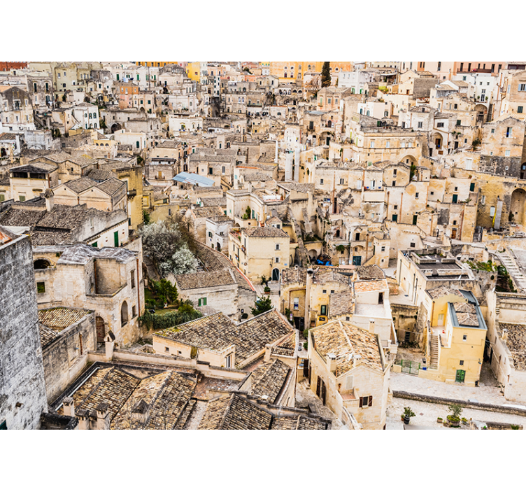 Matera Stone Rooftops city wall mural - TenStickers