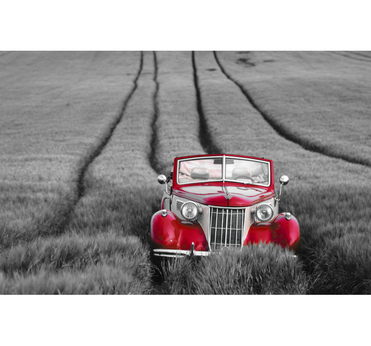 Classic Red Car vehicle wall mural - TenStickers