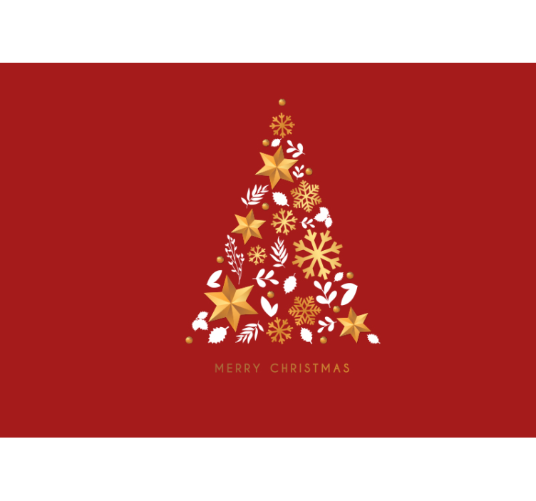 Christmas wall mural with christmas tree design - TenStickers