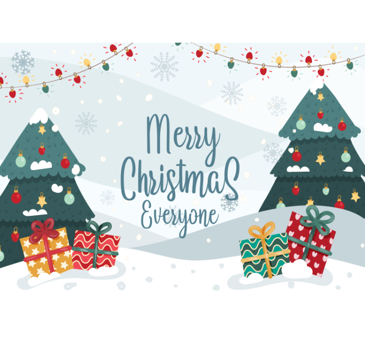 Christmas wall mural christmas tree gifts - TenStickers