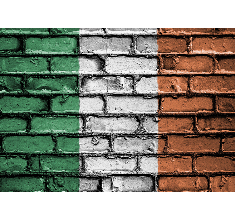 ireland flag brick city wall mural - TenStickers