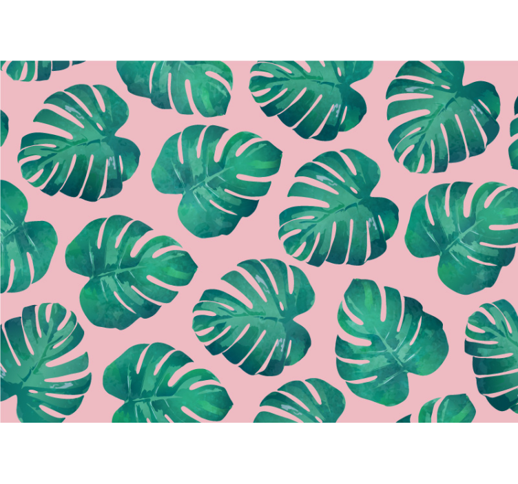 Tropical Leaf Print nature wall mural - TenStickers