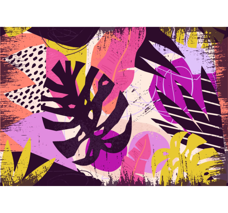 Vibrant colorful shapes abstract wall mural - TenStickers