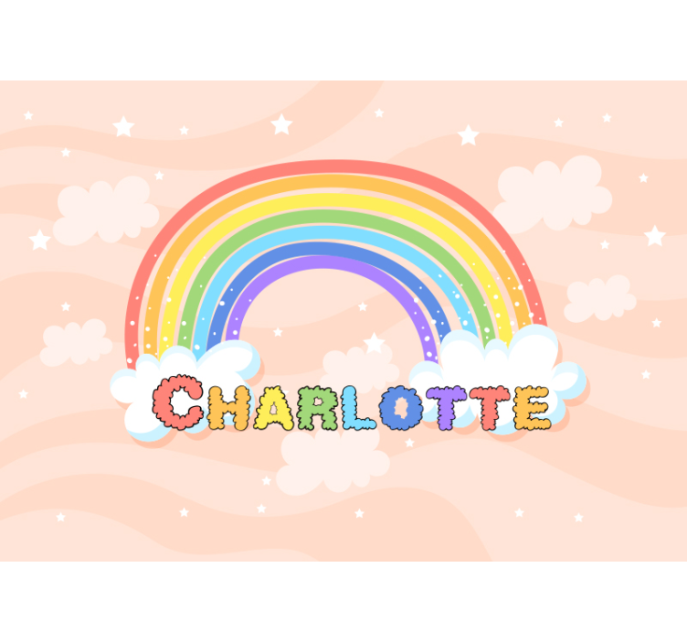 Kids wall mural customized rainbow design - TenStickers