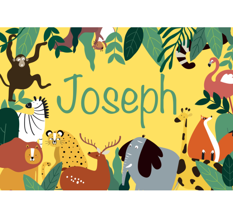 Animal wall mural featuring fun jungle animals - TenStickers