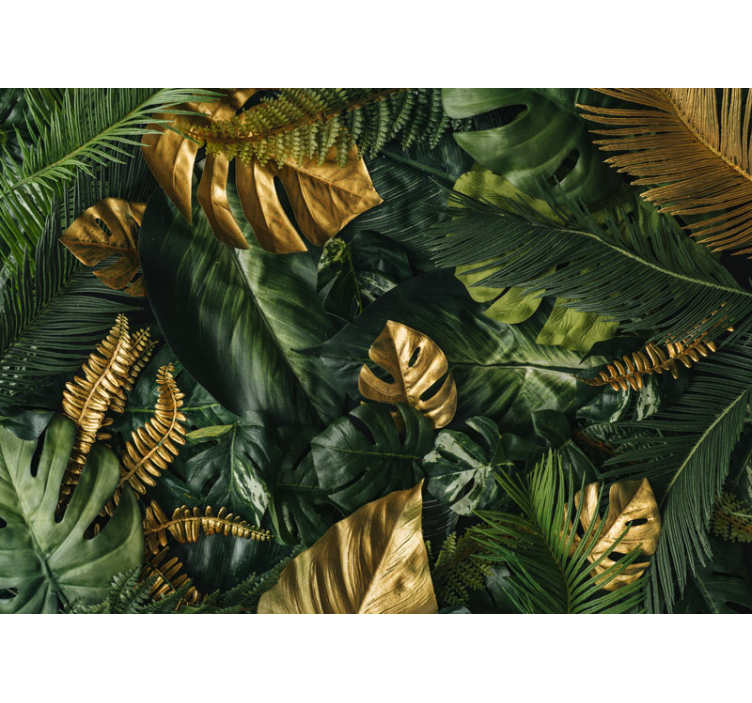 Tropical leaves Urban Art Wall Mural - TenStickers