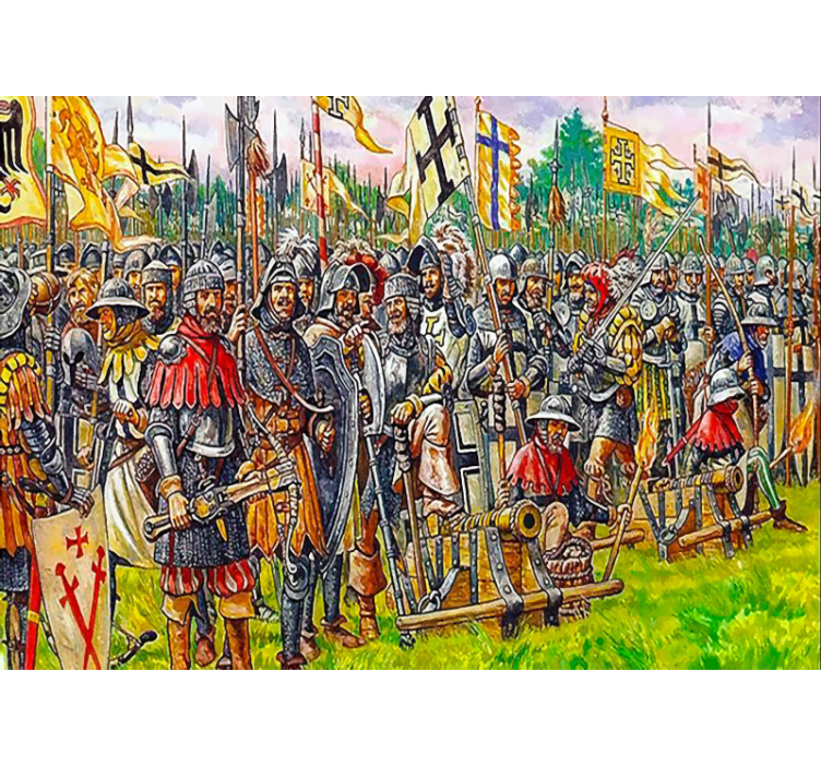 People wall mural historical battle scene - TenStickers