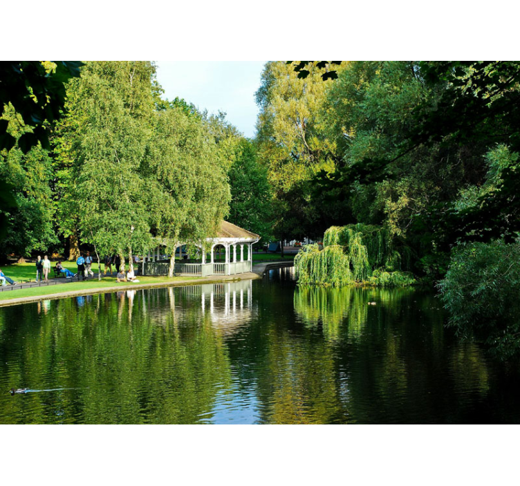 Serene Park Reflection landscape wall mural - TenStickers