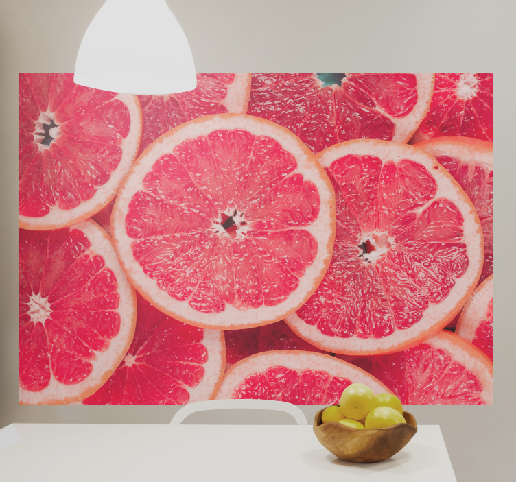 Grapefruit Slices flower wall mural - TenStickers