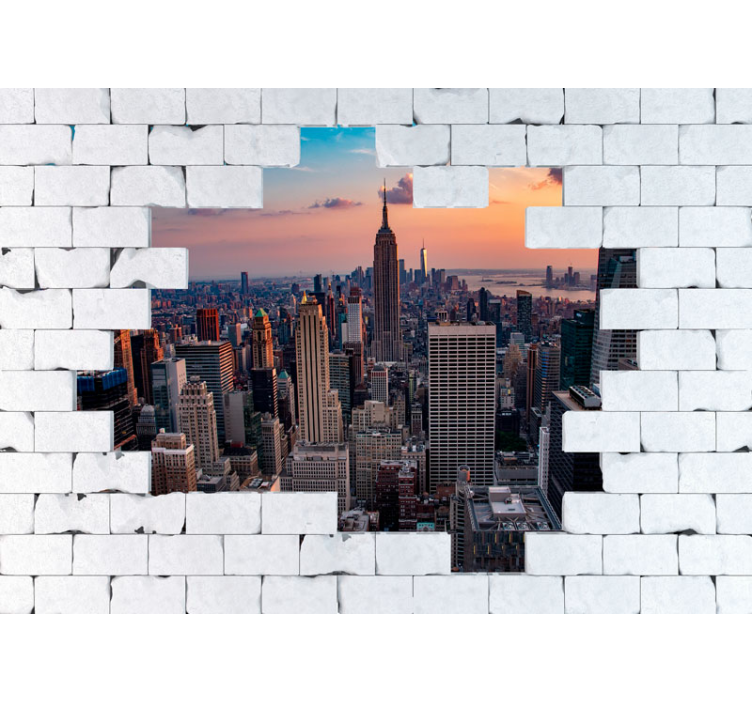 New york wall mural new york skyline at sunset - TenStickers