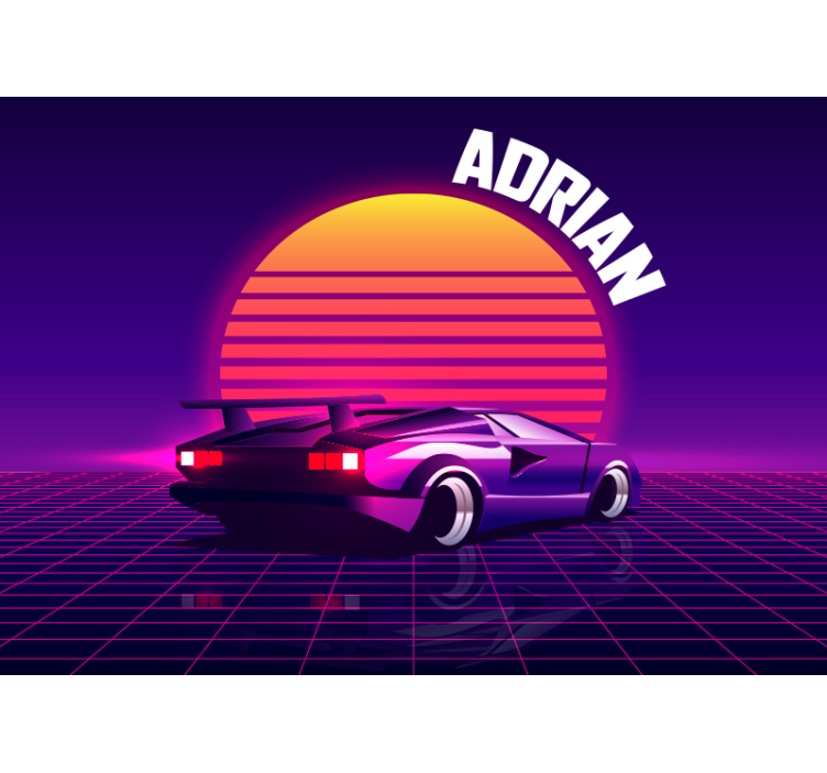 Vehicle wall mural retro racing car - TenStickers