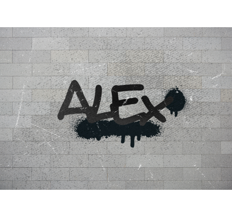 Personalized Graffiti Script urban wall mural - TenStickers