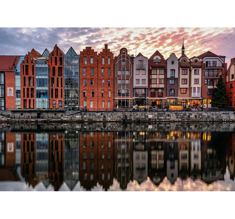 Historic Waterfront Architecture city wall mural - TenStickers
