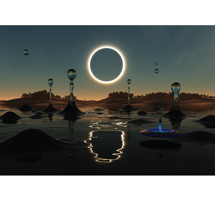 Celestial Water Scene space wall mural - TenStickers