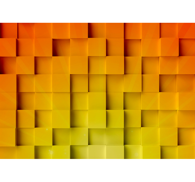Texture and pattern wall mural geometric cube design - TenStickers