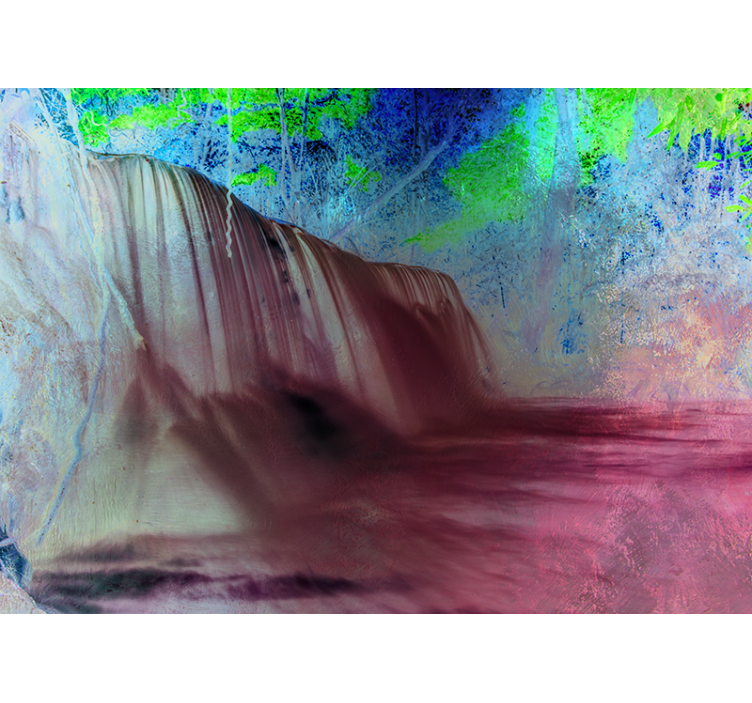 Waterfall wall mural serene waterfall view - TenStickers