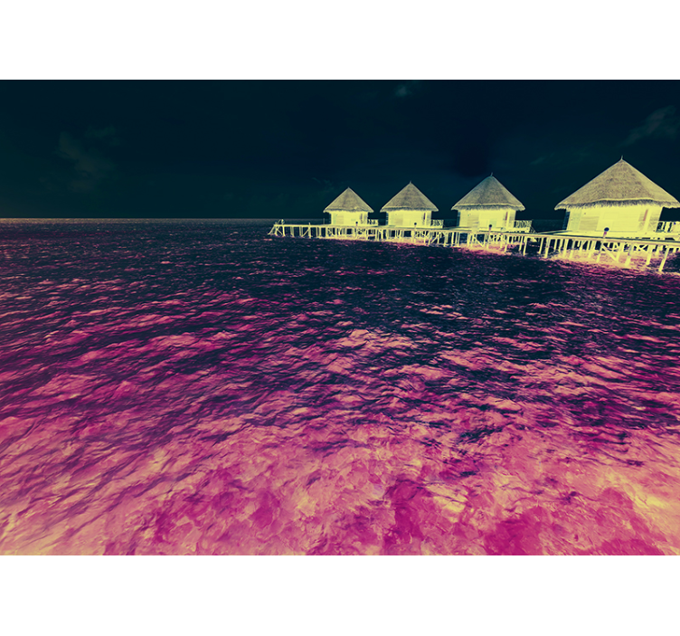 Serene Water Retreat lake wall mural - TenStickers