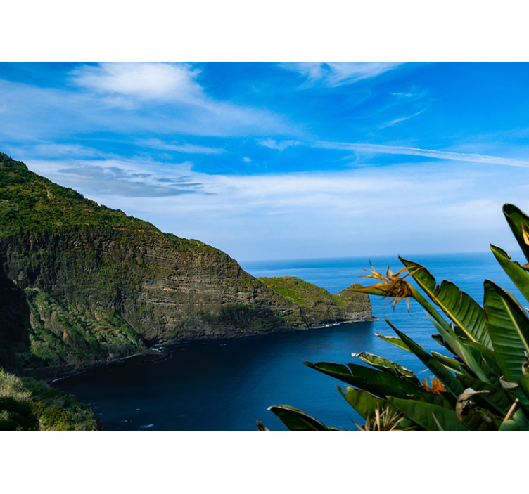 Landscape wall mural seaside mountain view - TenStickers