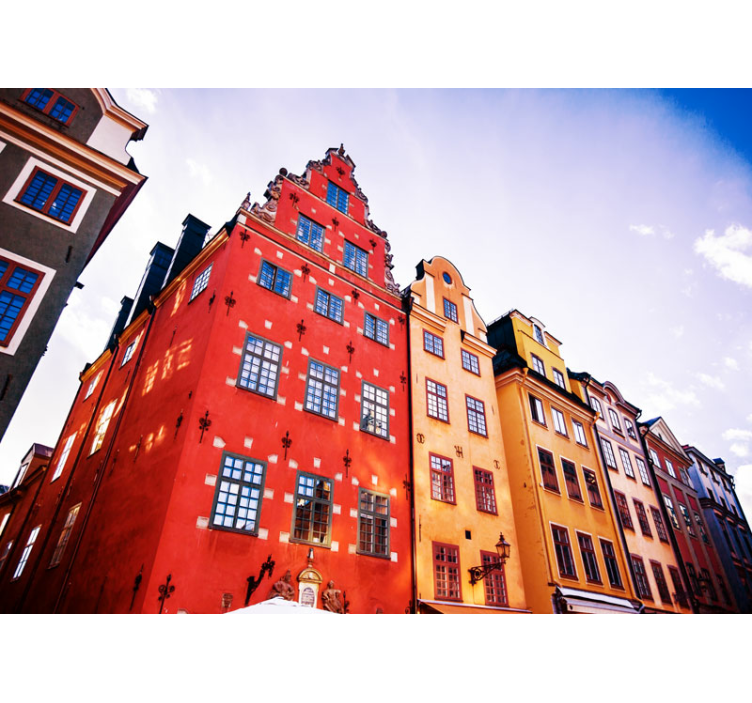 Colorful Historic Buildings city wall mural - TenStickers