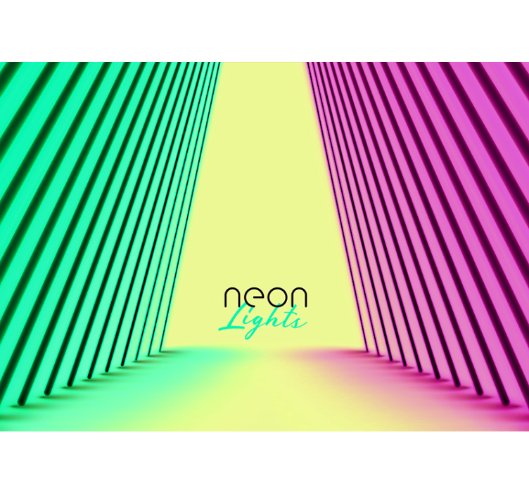 Urban wall mural neon geometric stripes - TenStickers